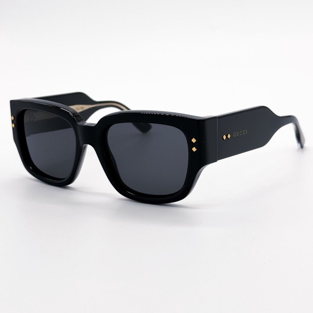 NEW GUCCI GG1261S 001 SUNGLASSES UNISEX BLACK/GRAY EYEWEAR - Picture 3 of 11
